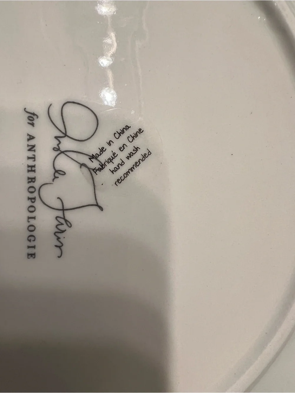Anthropologie branded ceramic